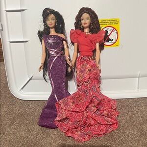 Purple and Red Fashion Dolls